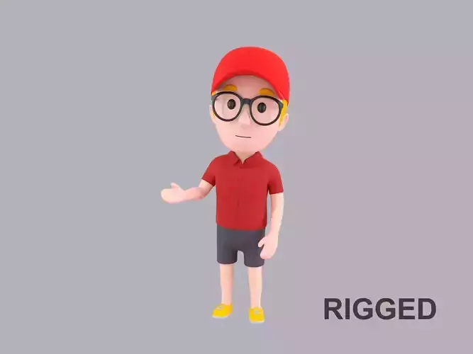 Cartoon Male Character Rigged 014 Low-poly 3D model