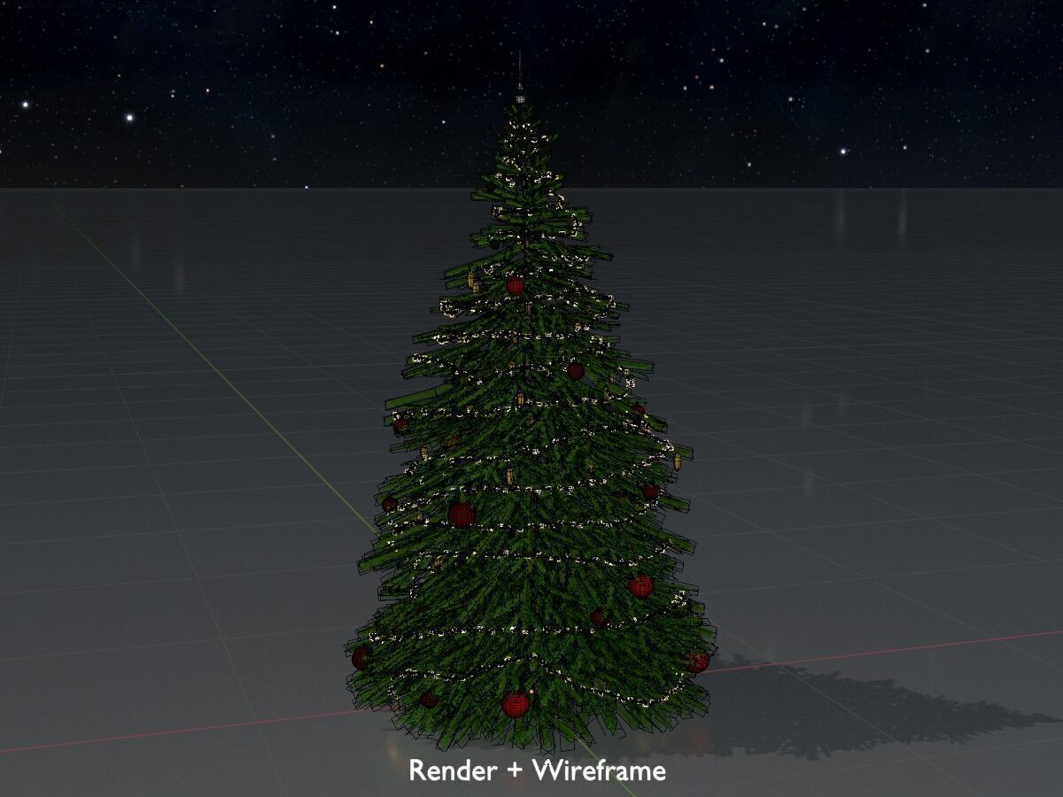 Spruce christmas tree 2000mm Low-poly 3D model_8