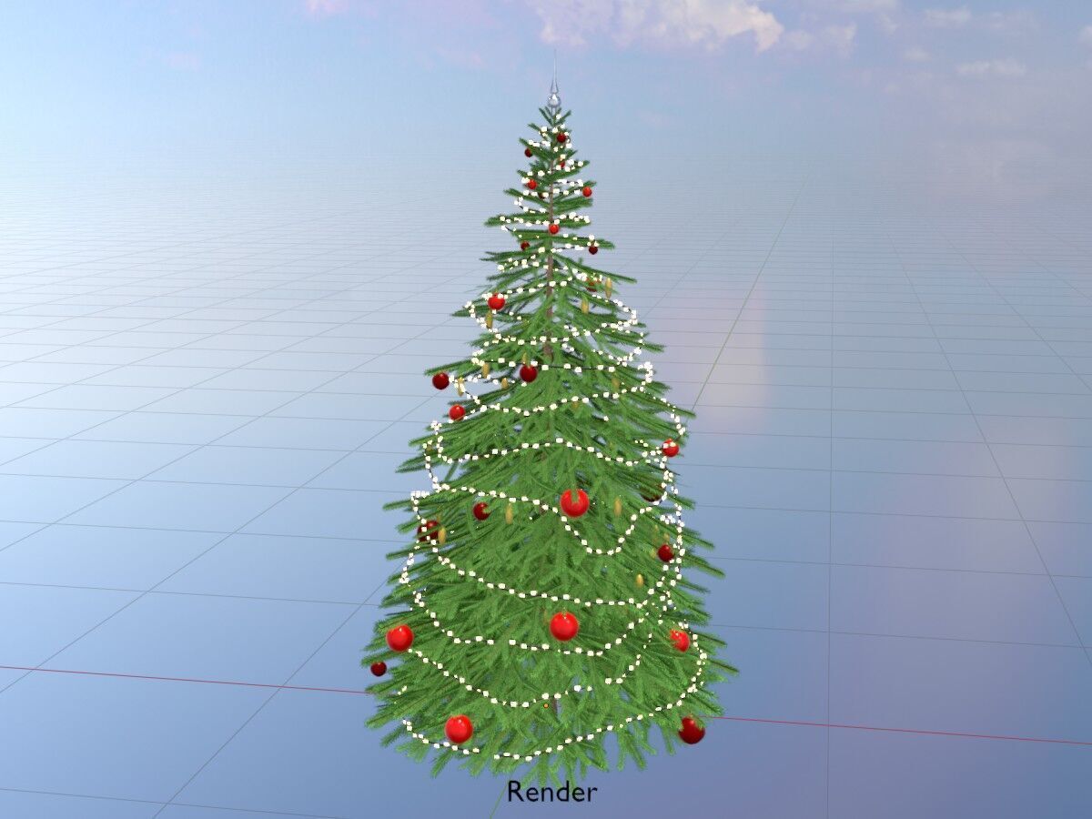 Spruce christmas tree 2000mm Low-poly 3D model_19