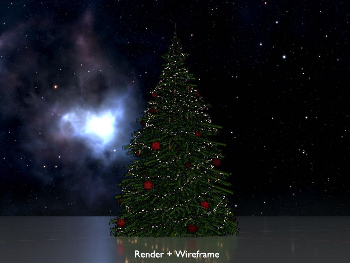 Spruce christmas tree 2000mm Low-poly 3D model_7