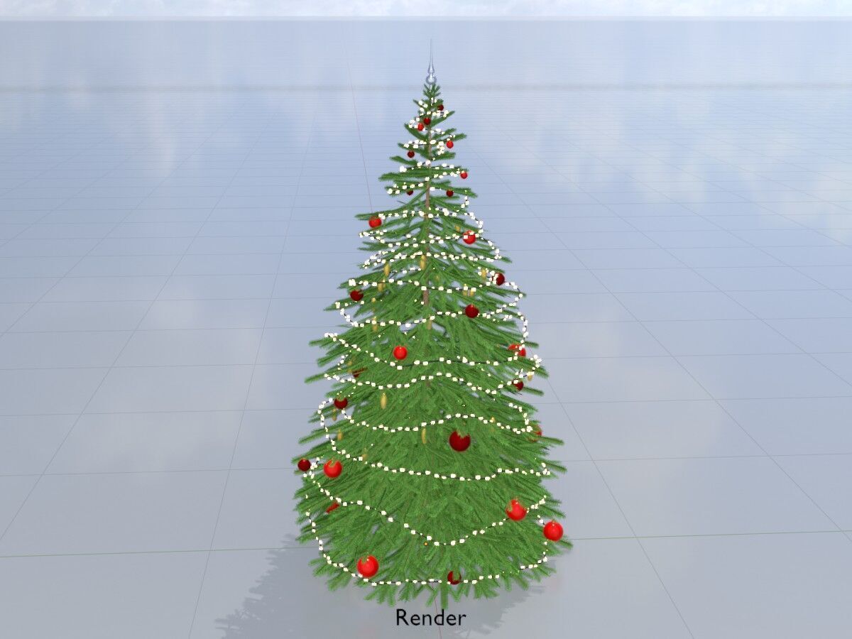 Spruce christmas tree 2000mm Low-poly 3D model_14