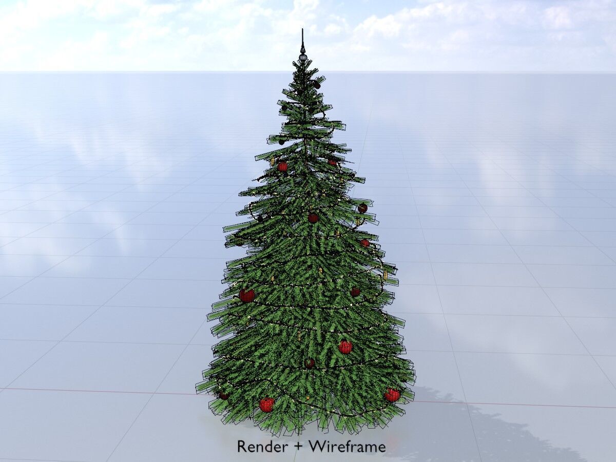 Spruce christmas tree 2000mm Low-poly 3D model_5