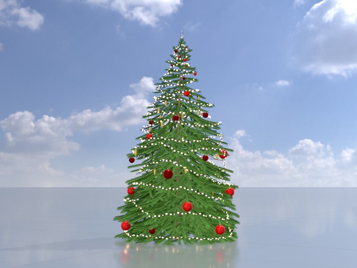 Spruce christmas tree 2000mm Low-poly 3D model_3
