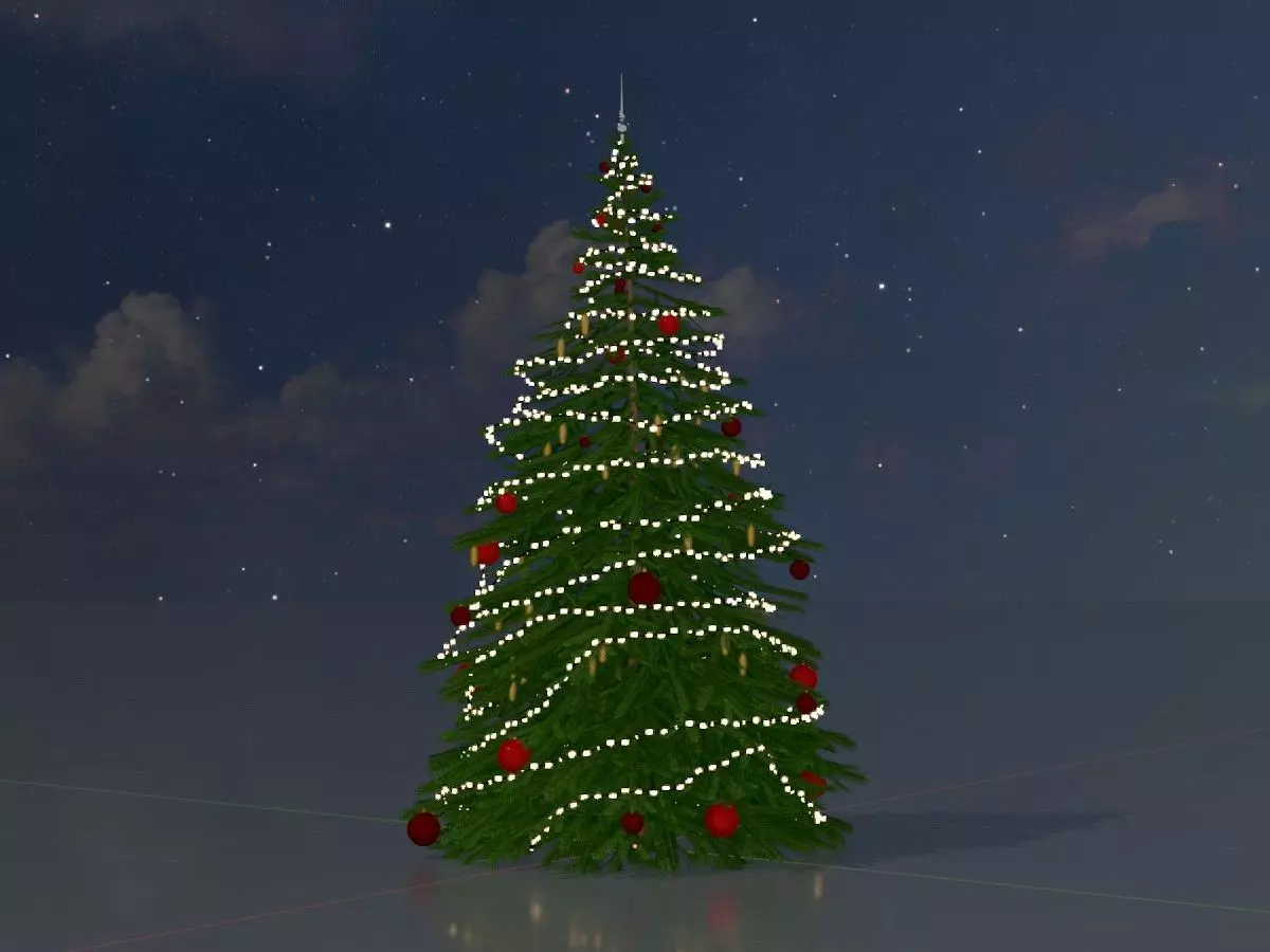 Spruce christmas tree 2000mm Low-poly 3D model_0