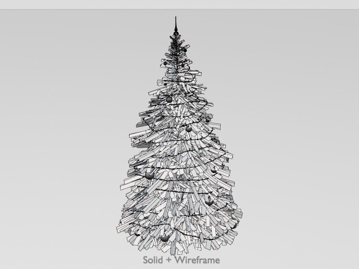 Spruce christmas tree 2000mm Low-poly 3D model_12