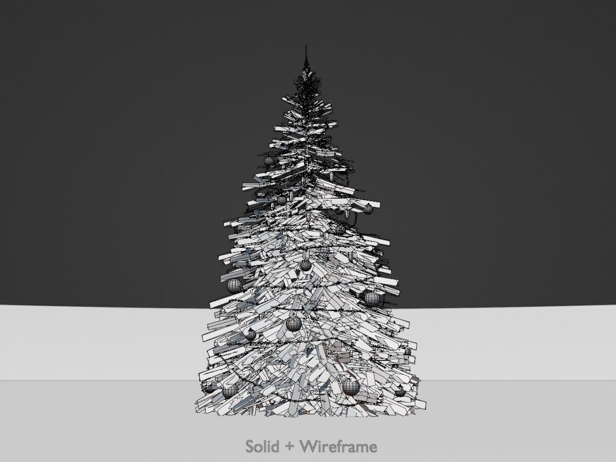 Spruce christmas tree 2000mm Low-poly 3D model_9