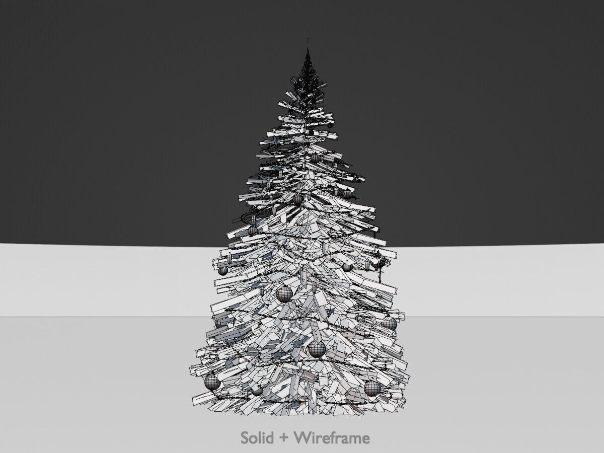 Spruce christmas tree 2000mm Low-poly 3D model_10