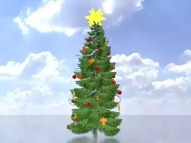 Spruce christmas tree 13000mm Low-poly 3D model