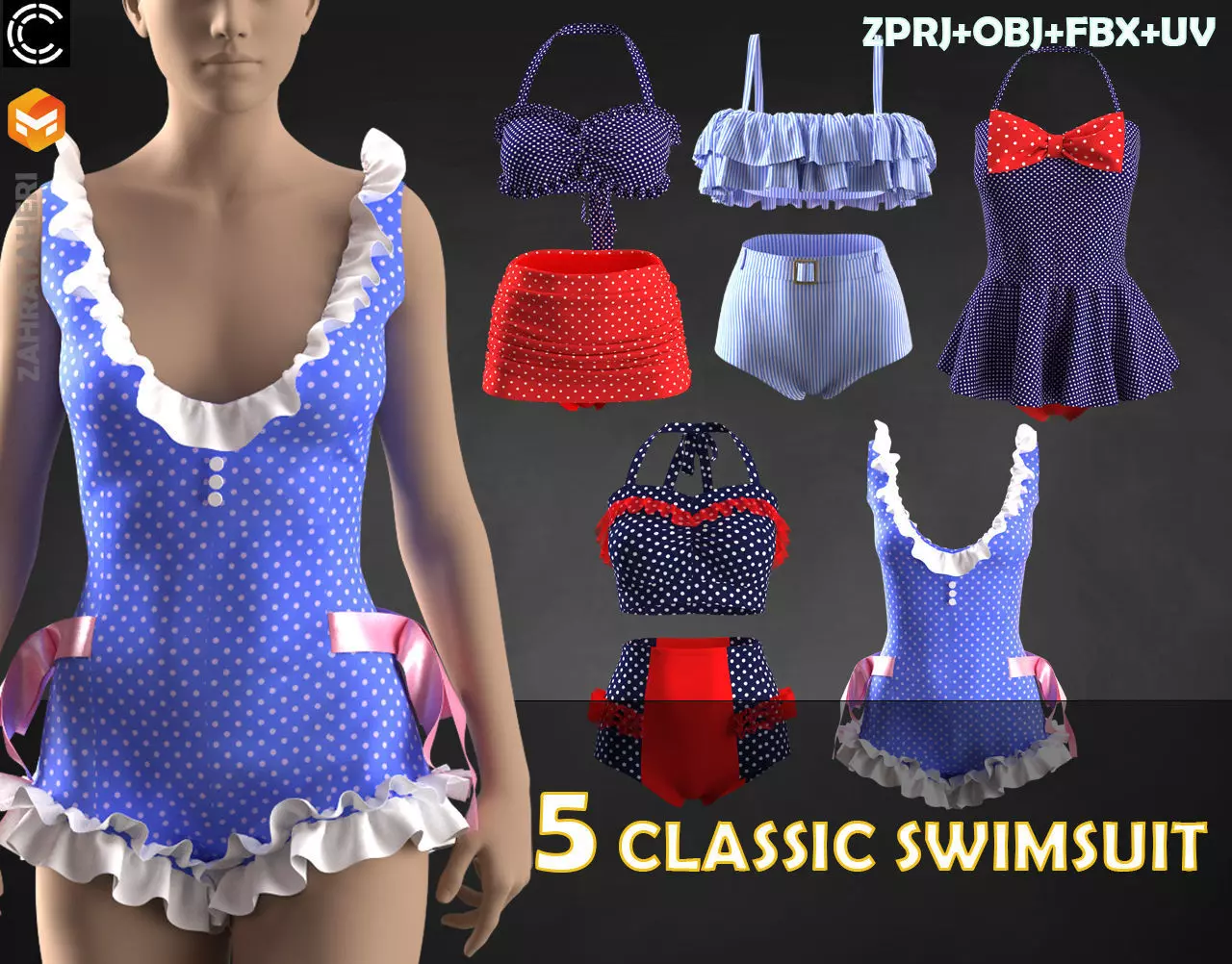 5 swimsuit 3D model