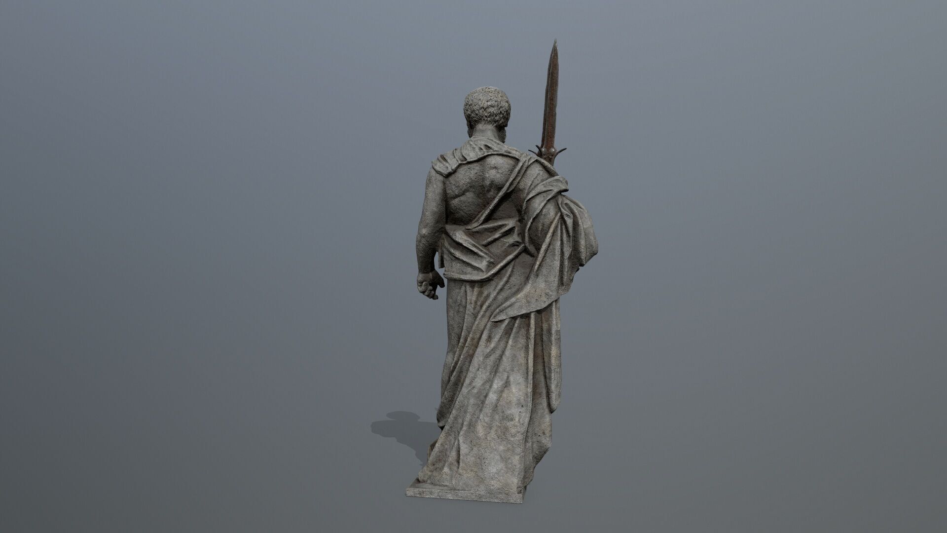Man Statue Low-poly 3D model_7