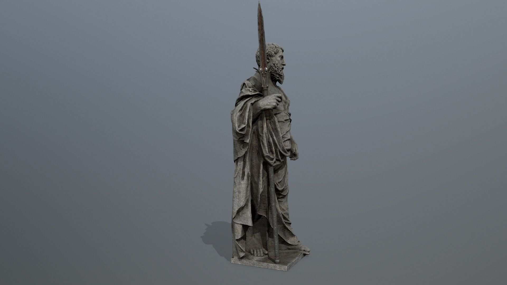 Man Statue Low-poly 3D model_5