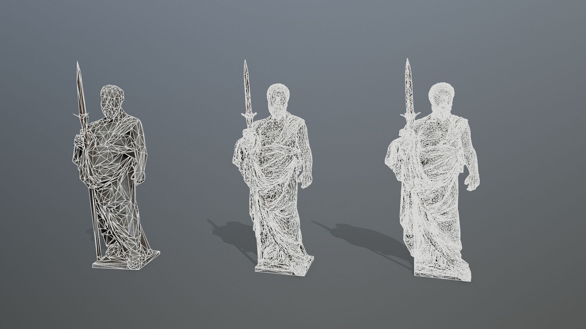 Man Statue Low-poly 3D model_12