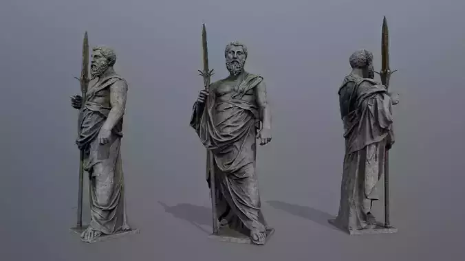 Man Statue Low-poly 3D model