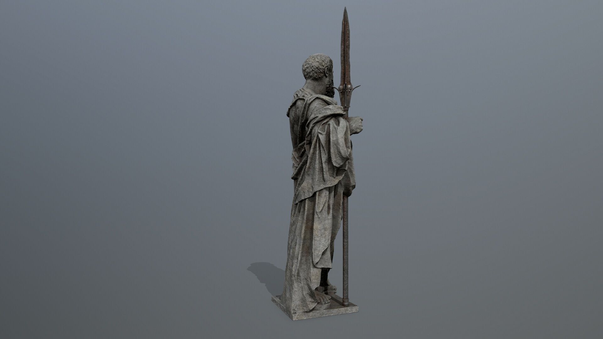 Man Statue Low-poly 3D model_6