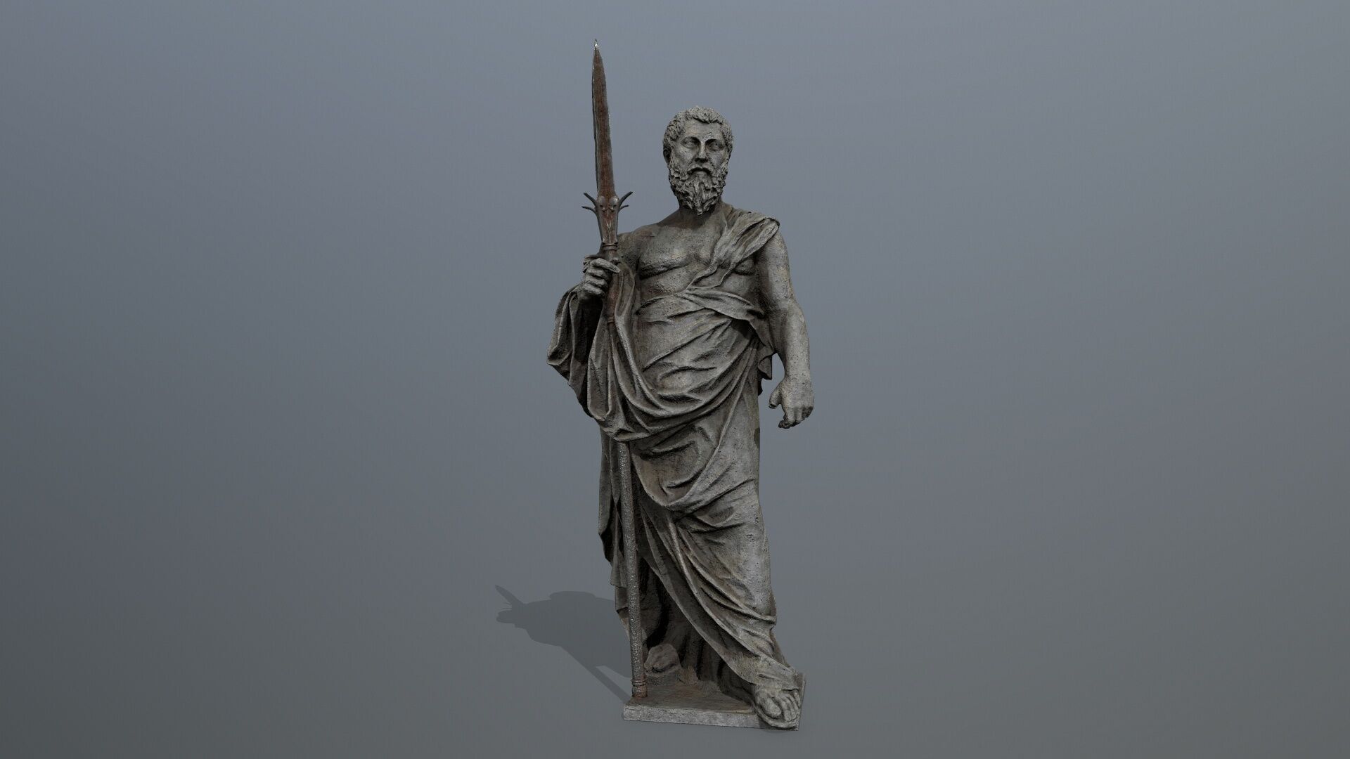 Man Statue Low-poly 3D model_10