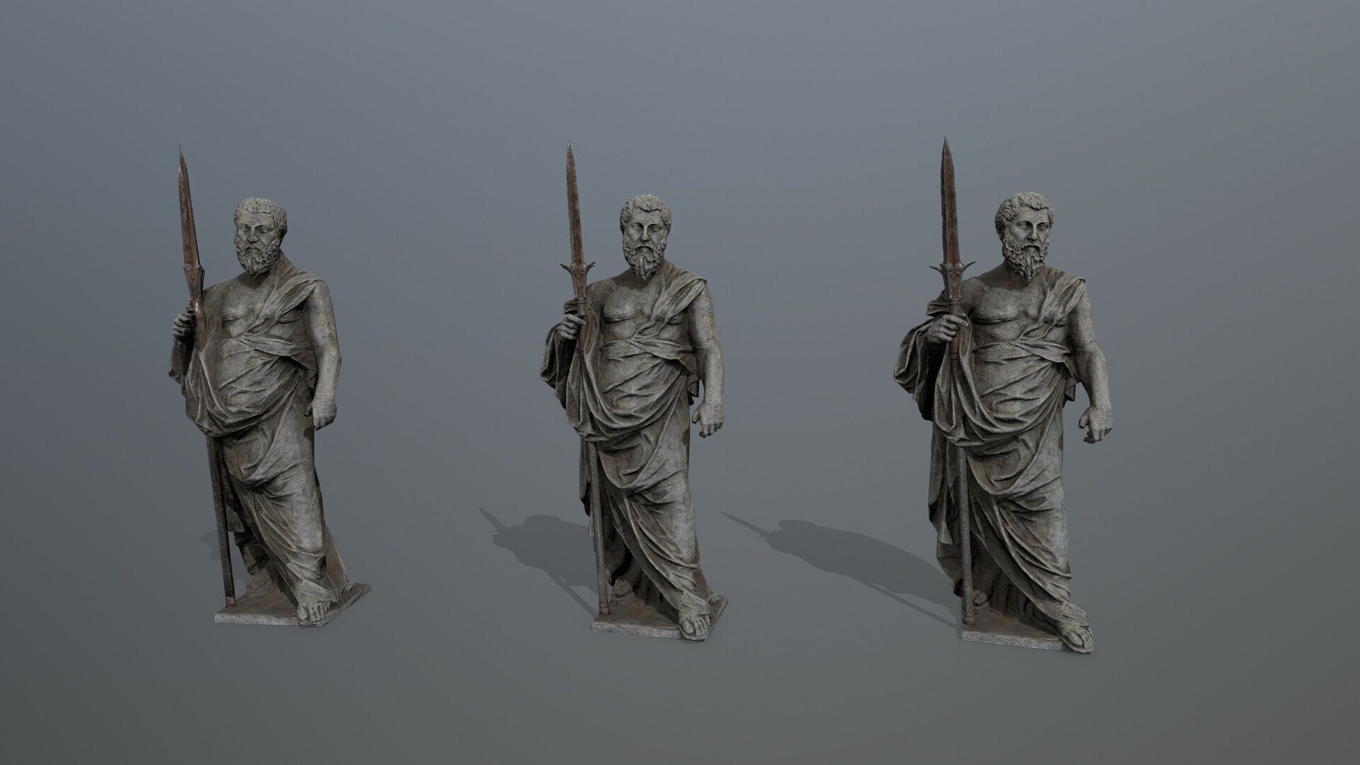 Man Statue Low-poly 3D model_11