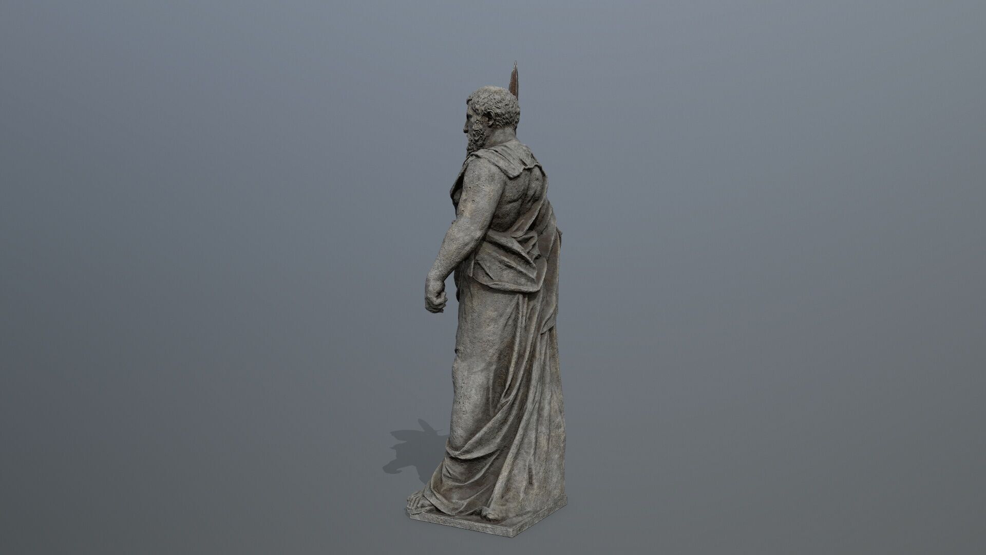 Man Statue Low-poly 3D model_8