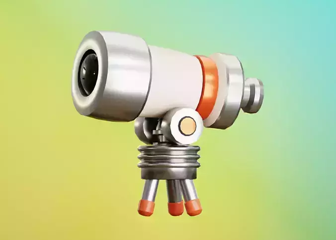Astronomy Telescope Low-poly 3D model