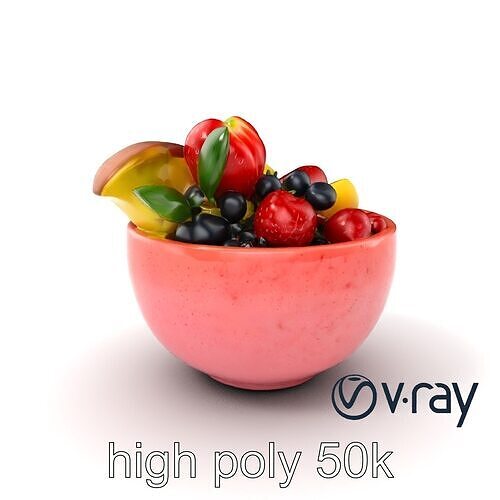 Tropical Smoothie Bowl 3D model pack Low-poly 3D model 6