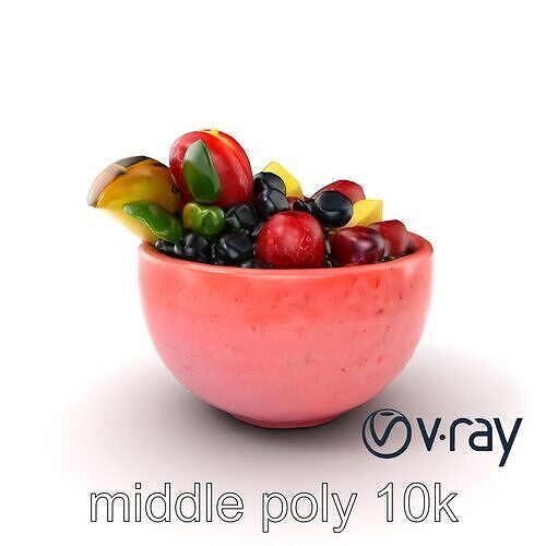 Tropical Smoothie Bowl 3D model pack Low-poly 3D model 7