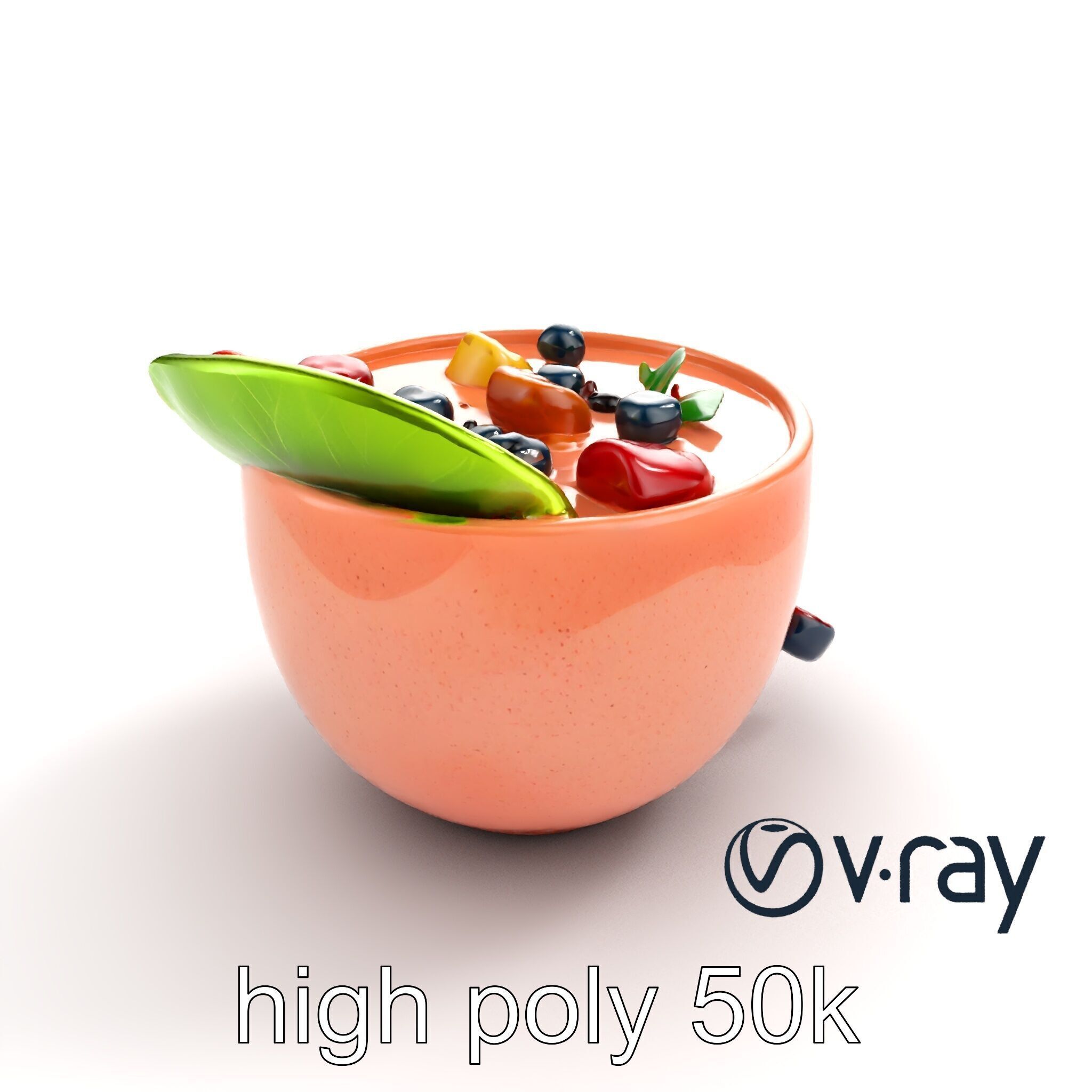 Tropical Smoothie Bowl 3D model pack Low-poly 3D model_11