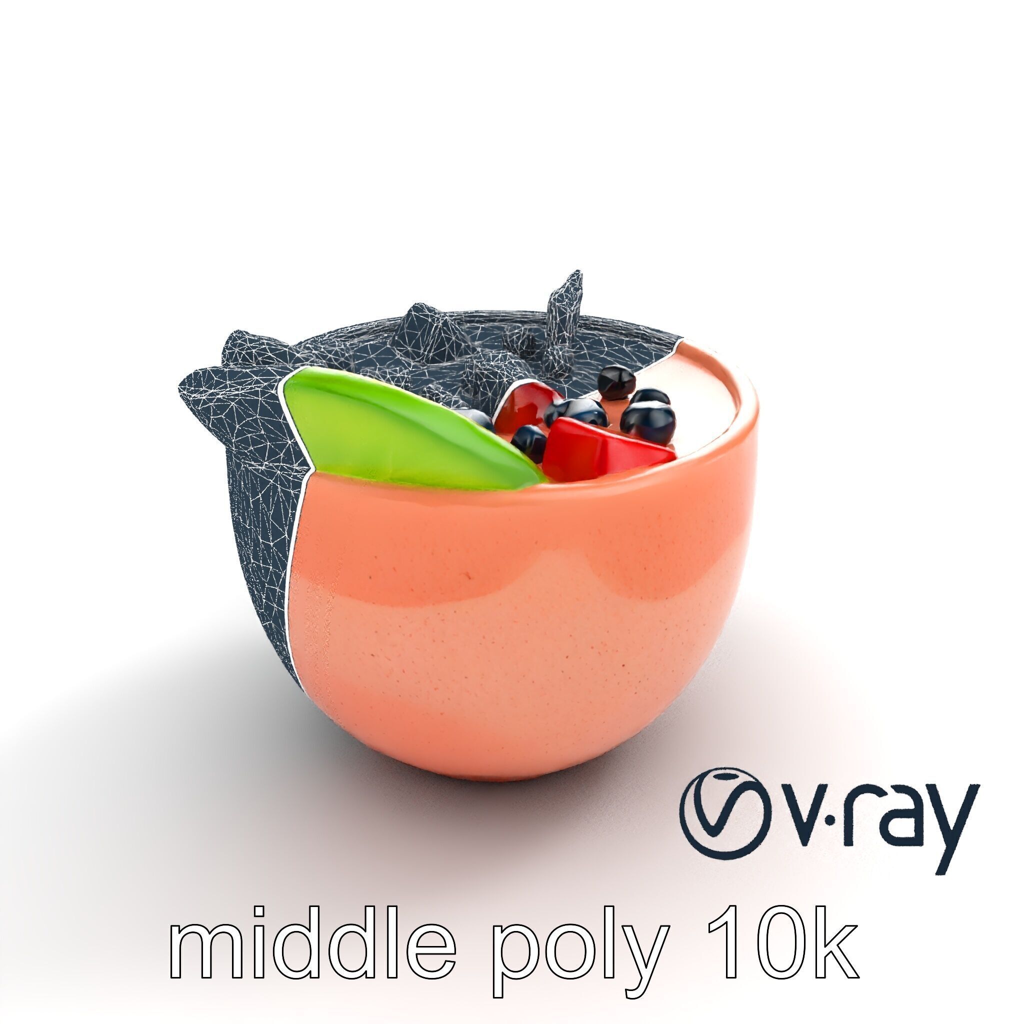 Tropical Smoothie Bowl 3D model pack Low-poly 3D model_14