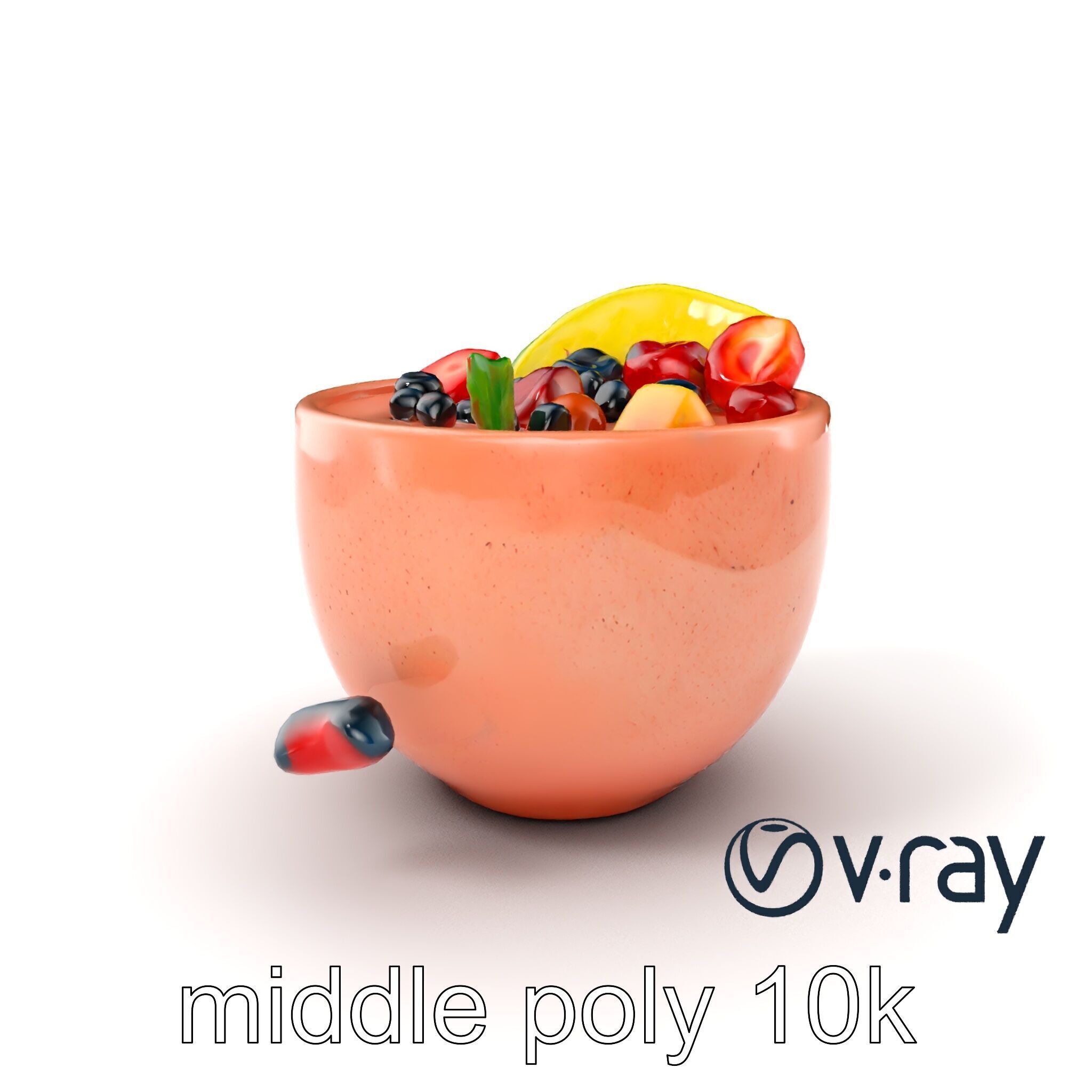 Tropical Smoothie Bowl 3D model pack Low-poly 3D model_9
