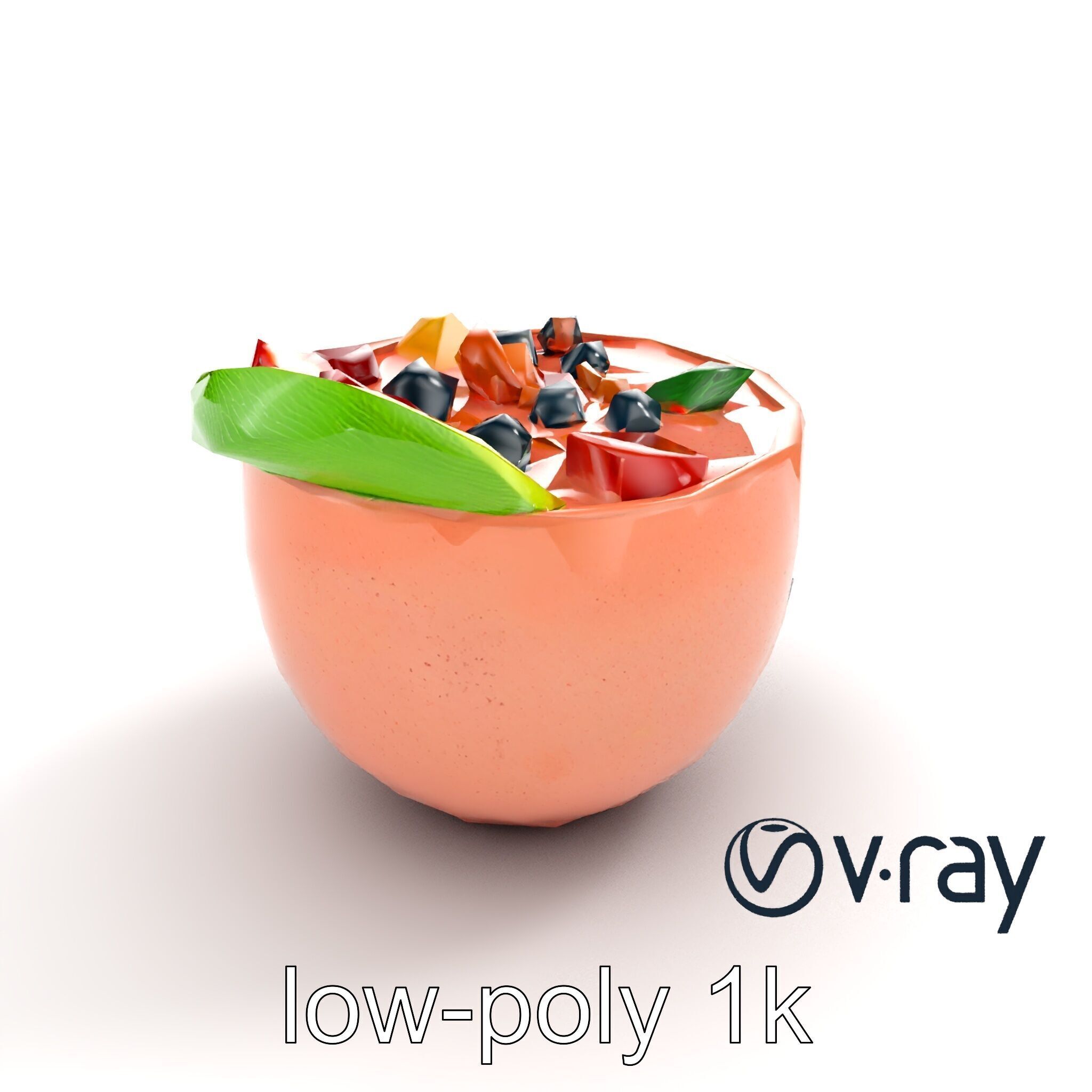 Tropical Smoothie Bowl 3D model pack Low-poly 3D model_23