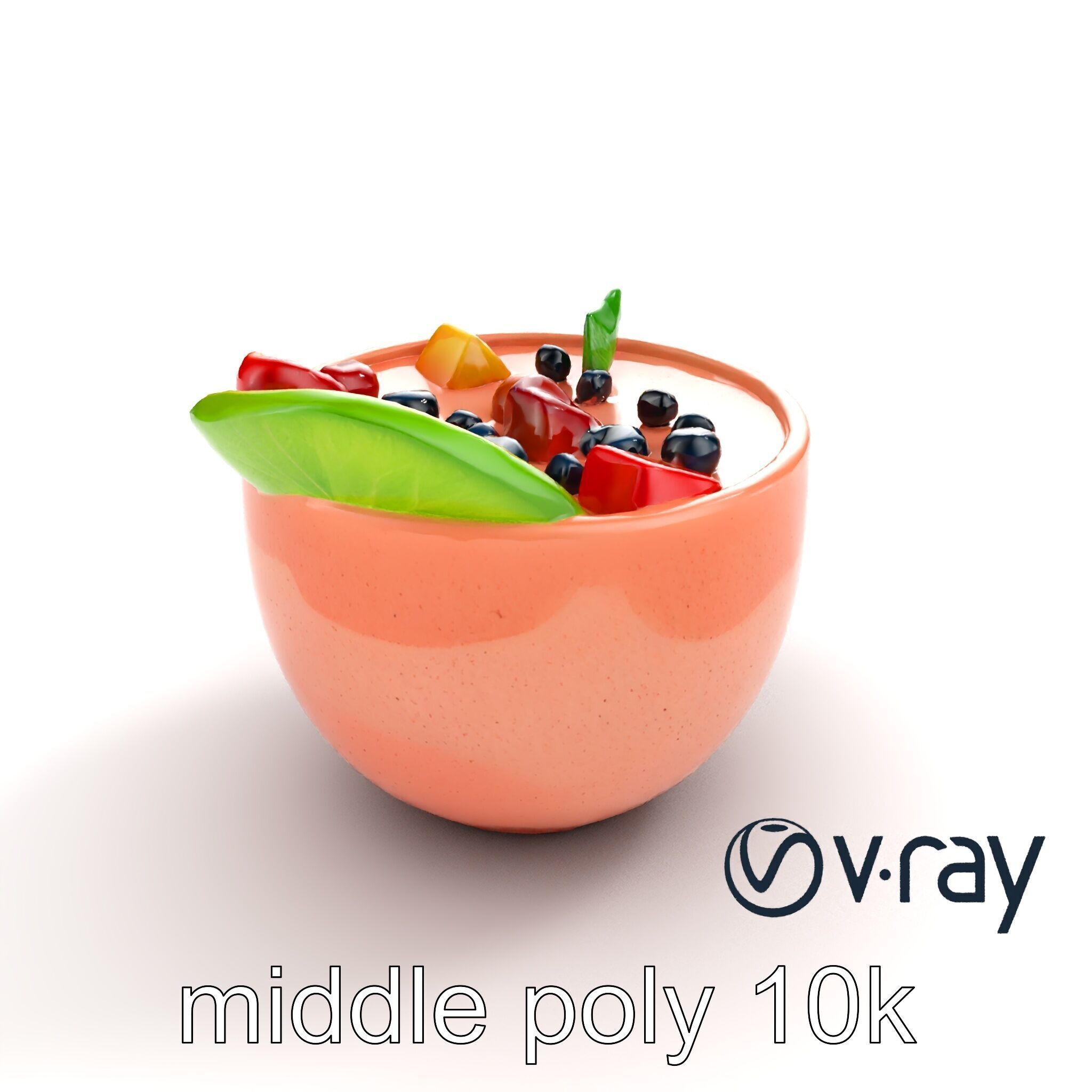 Tropical Smoothie Bowl 3D model pack Low-poly 3D model_12