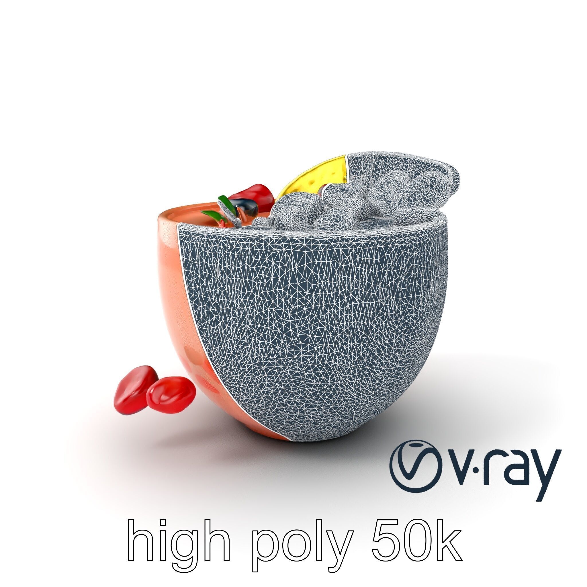 Tropical Smoothie Bowl 3D model pack Low-poly 3D model_19