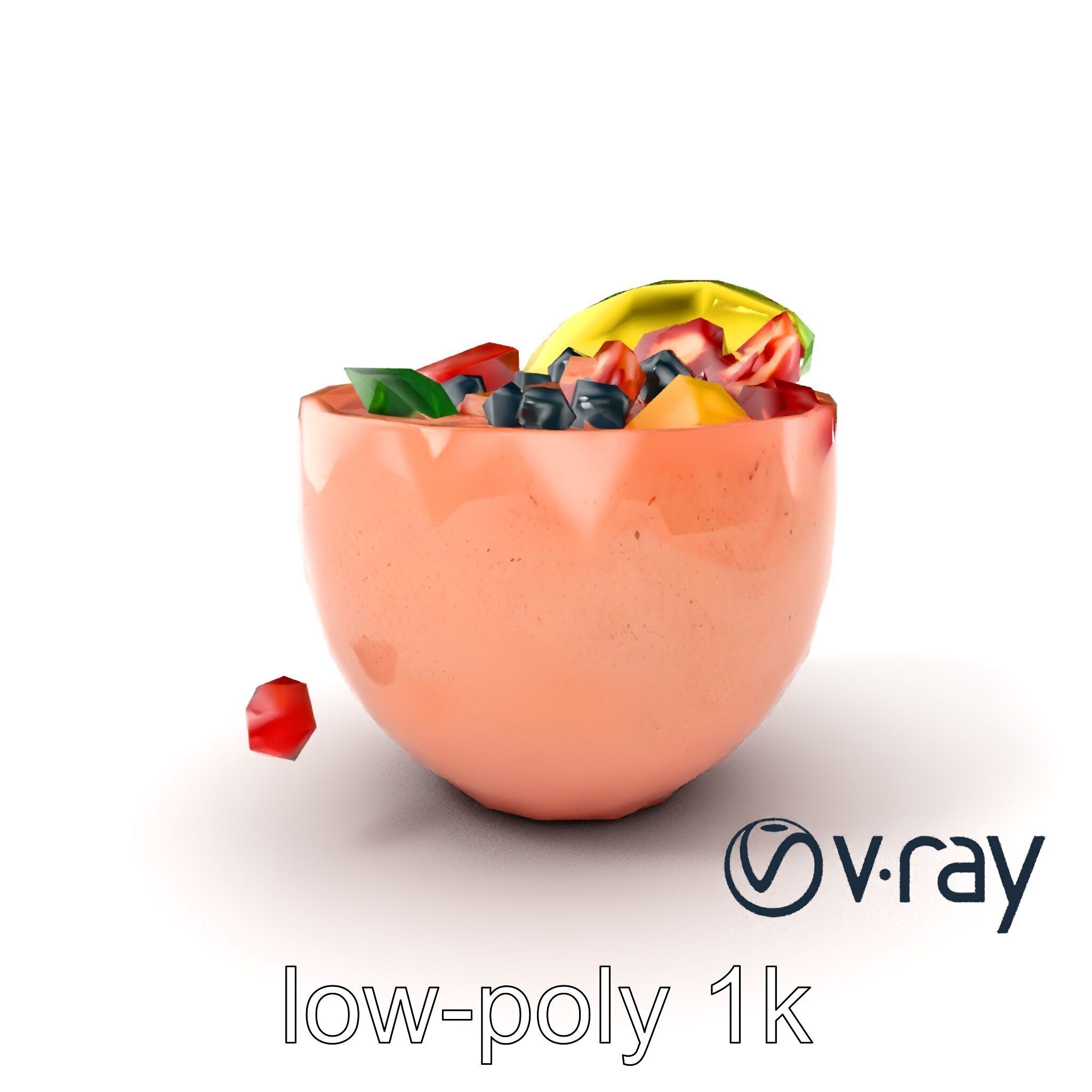Tropical Smoothie Bowl 3D model pack Low-poly 3D model_10