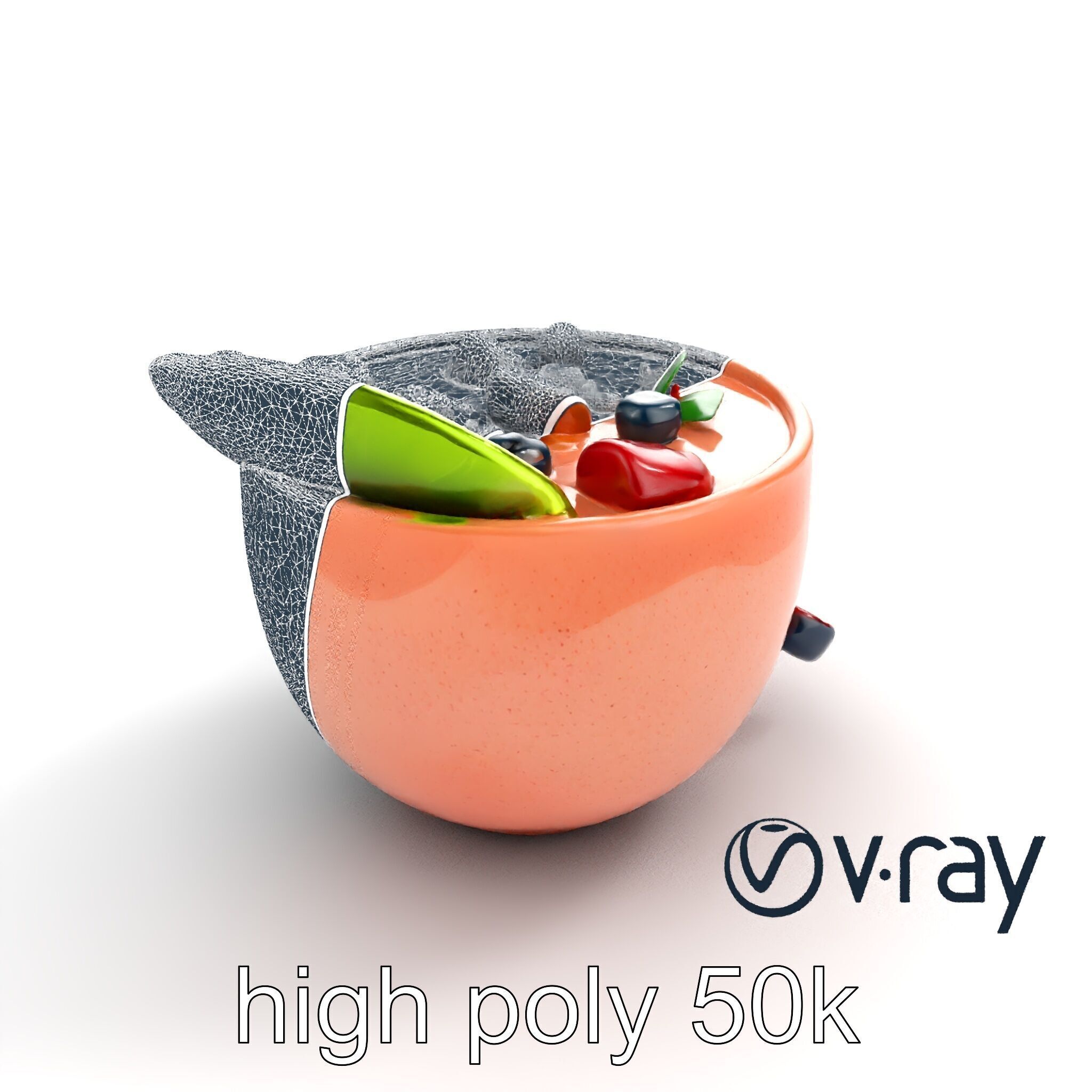 Tropical Smoothie Bowl 3D model pack Low-poly 3D model_29