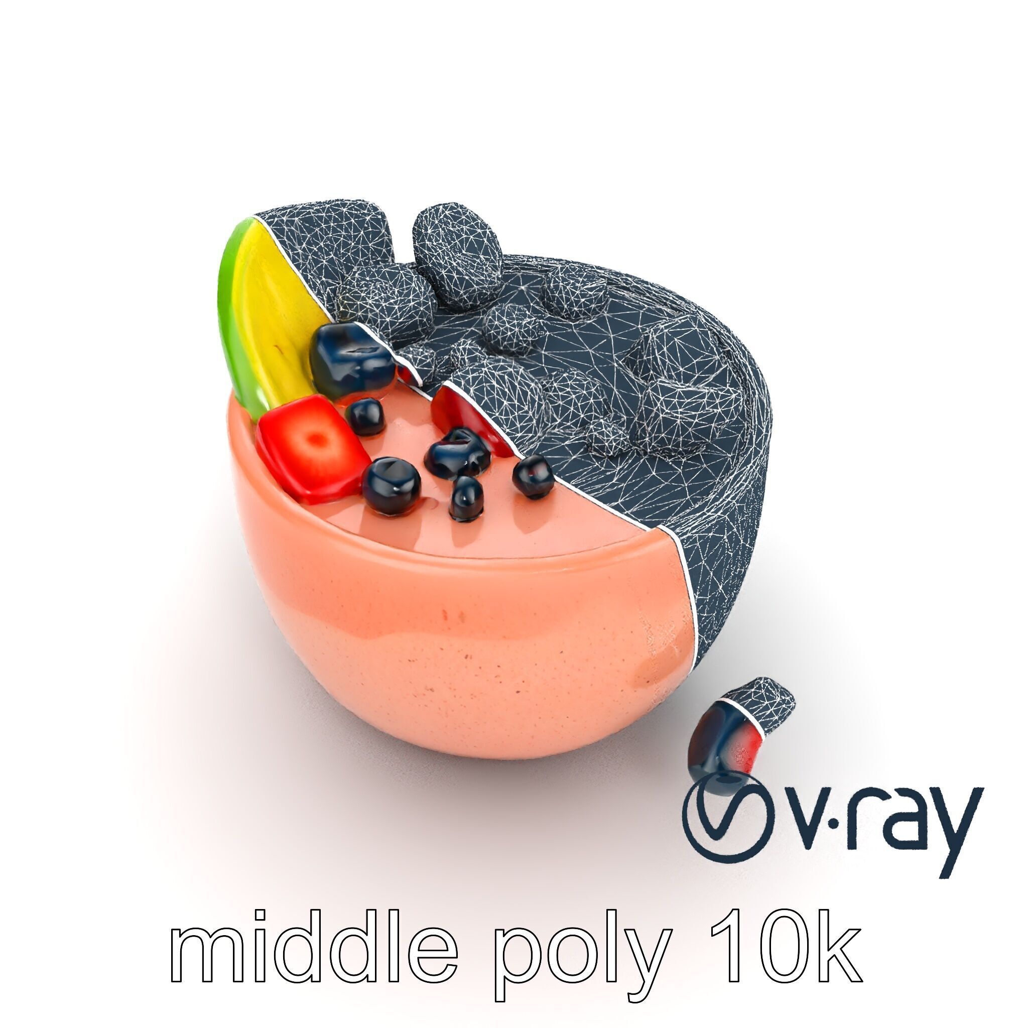 Tropical Smoothie Bowl 3D model pack Low-poly 3D model_27