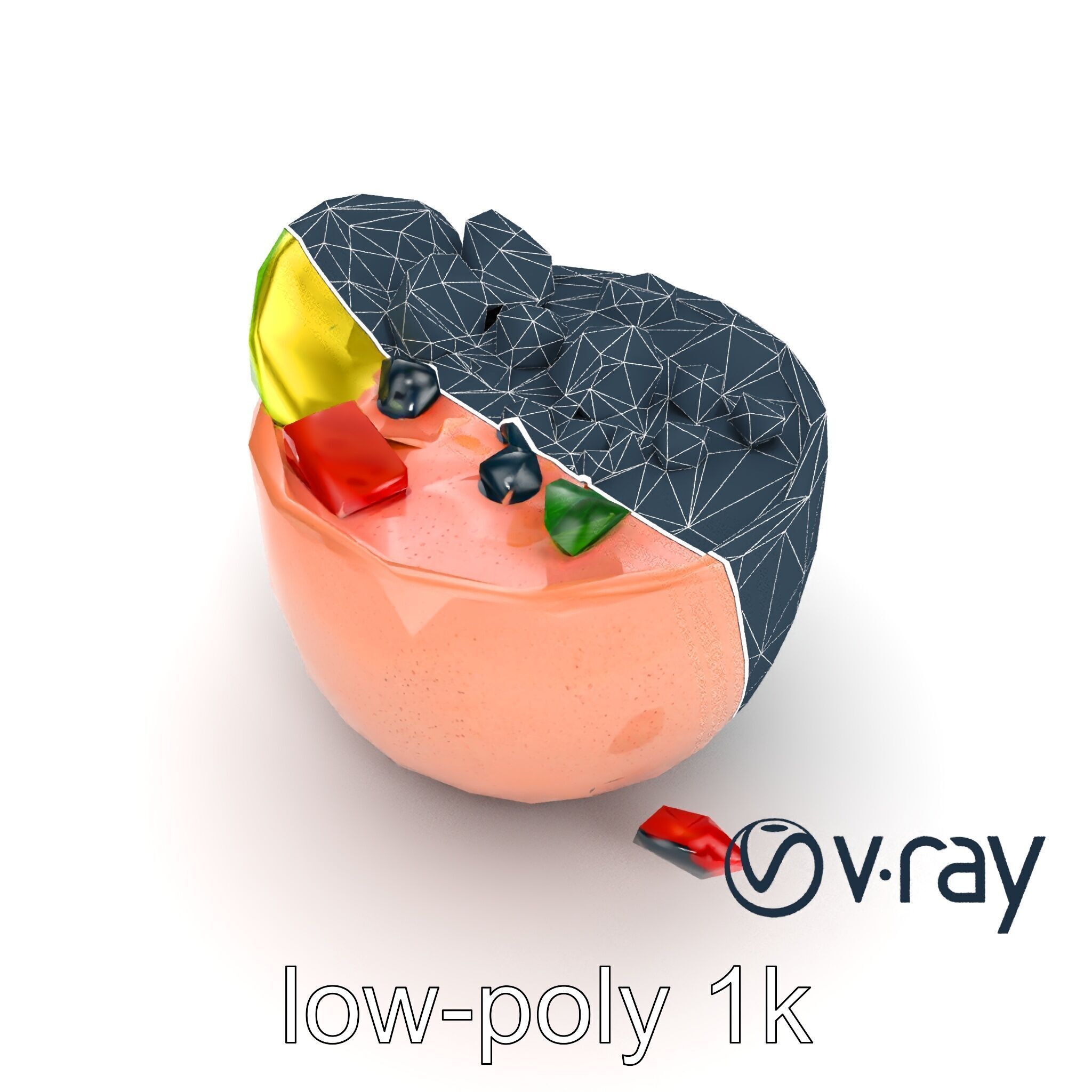 Tropical Smoothie Bowl 3D model pack Low-poly 3D model_20