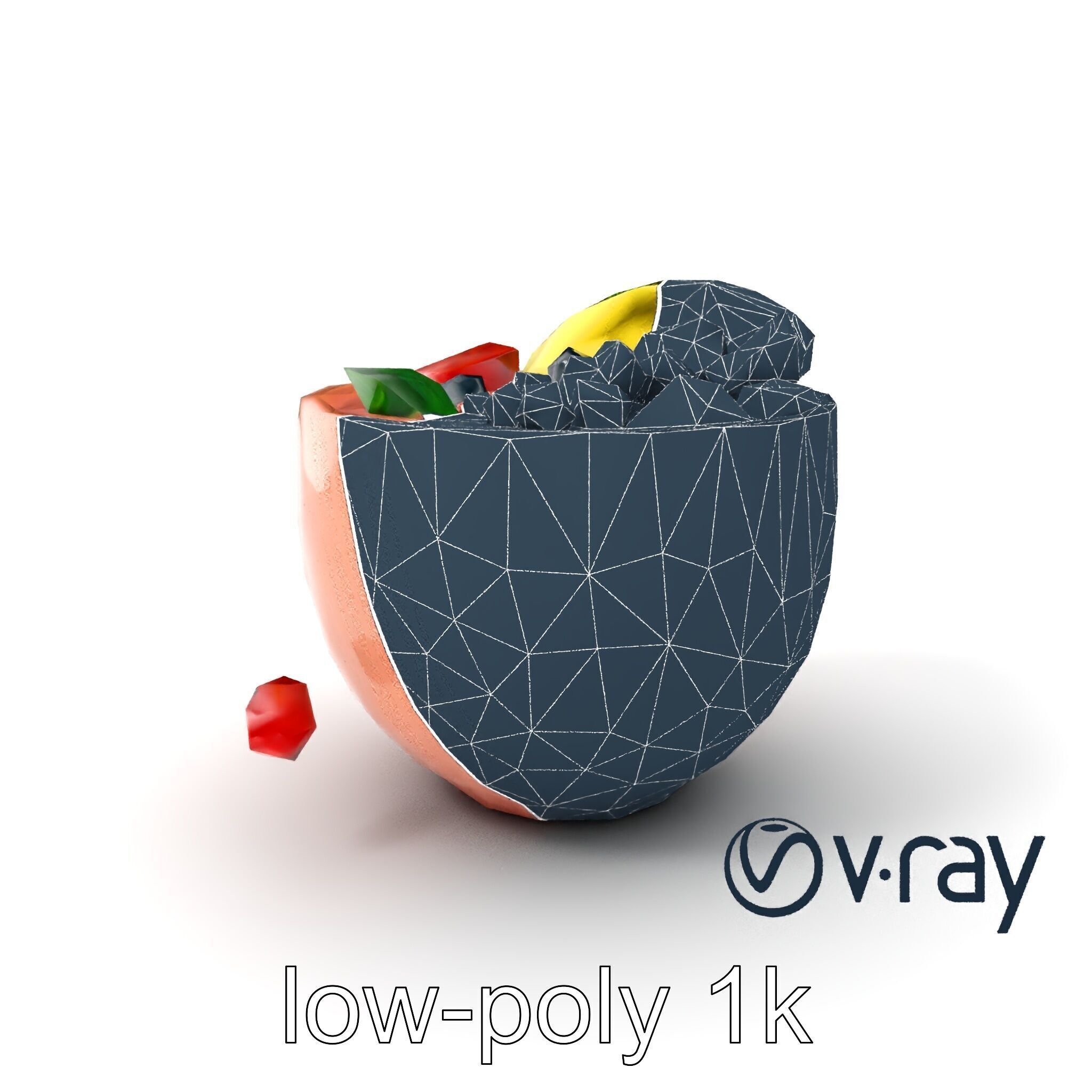 Tropical Smoothie Bowl 3D model pack Low-poly 3D model_25