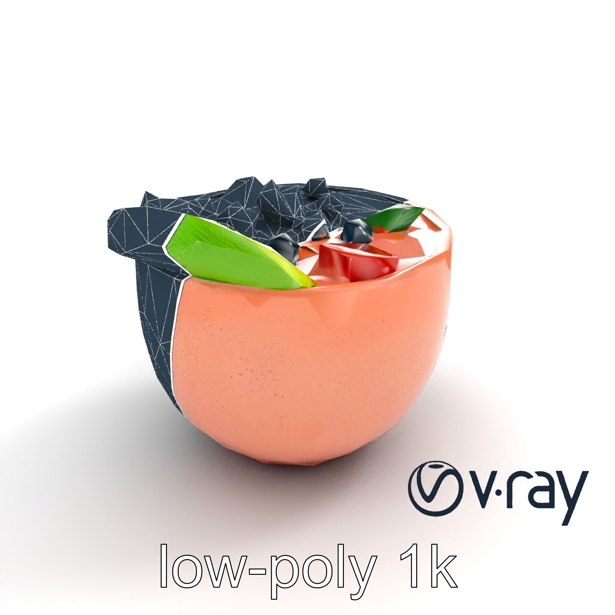 Tropical Smoothie Bowl 3D model pack Low-poly 3D model_30