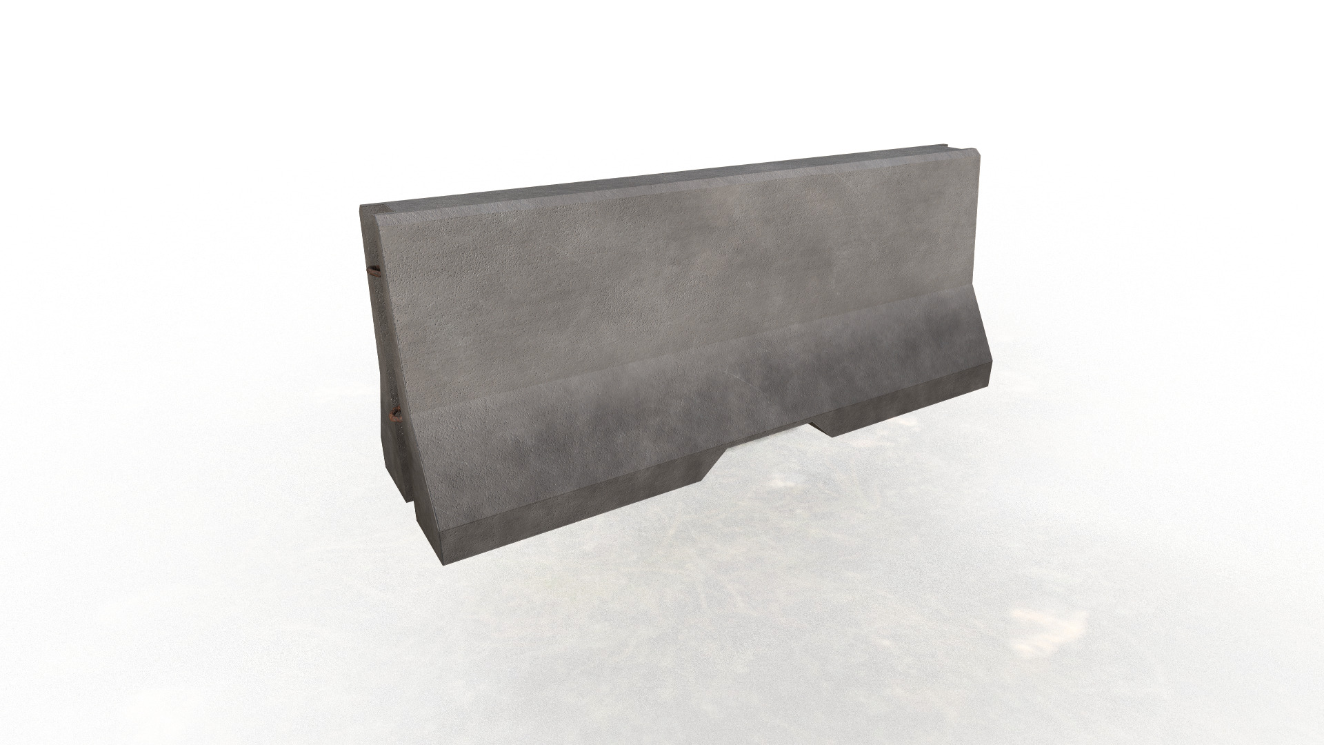 Concrete Jersey Barrier Low-poly 3D model_1