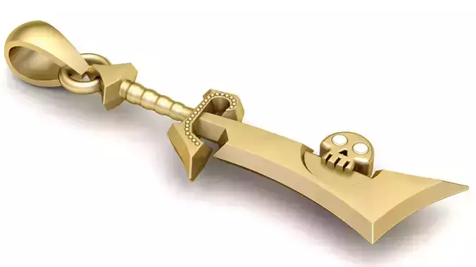 CROSS HANDLE BRASS PENDANT 3D PRITNABLE MODEL 