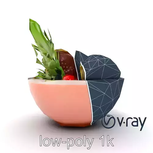 Tropical Smoothie Bowl Realistic 3D model pack