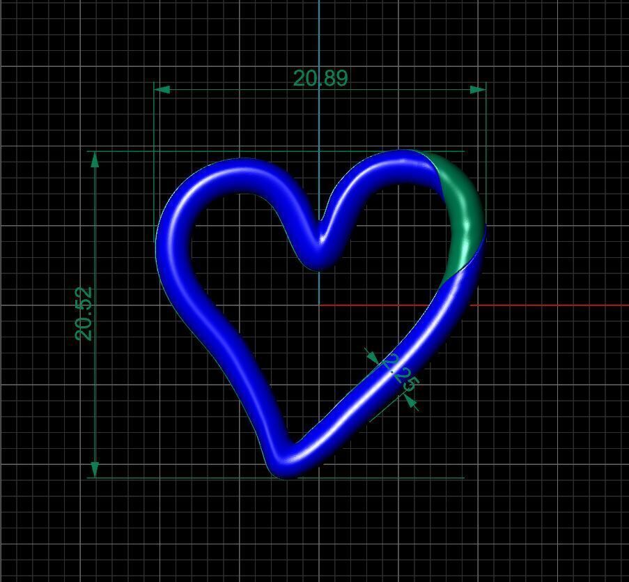 knot heart twins 3D print model_2