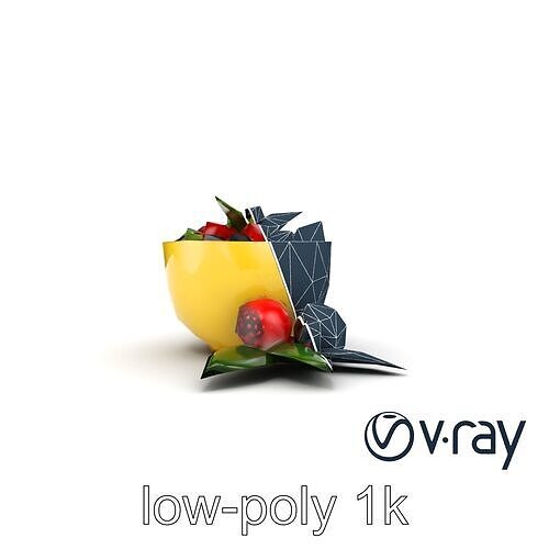 Tropical Smoothie Bowl 3D model pack Low-poly 3D model