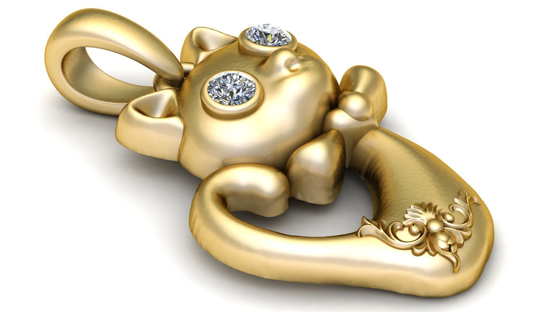 CAT ANIMAL PENDANT 3D PRITNABLE MODEL  3D print model_1