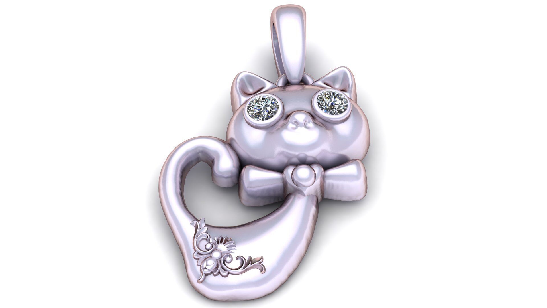 CAT ANIMAL PENDANT 3D PRITNABLE MODEL  3D print model_5