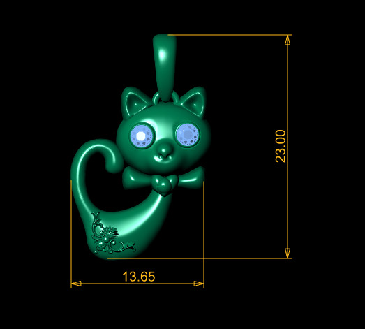 CAT ANIMAL PENDANT 3D PRITNABLE MODEL  3D print model_6