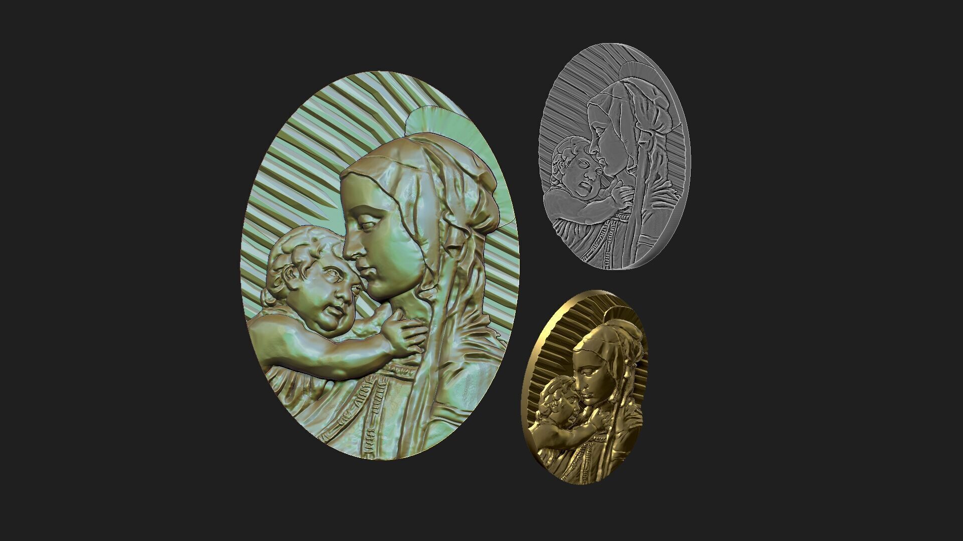 mary with baby jesus 3D print model_5