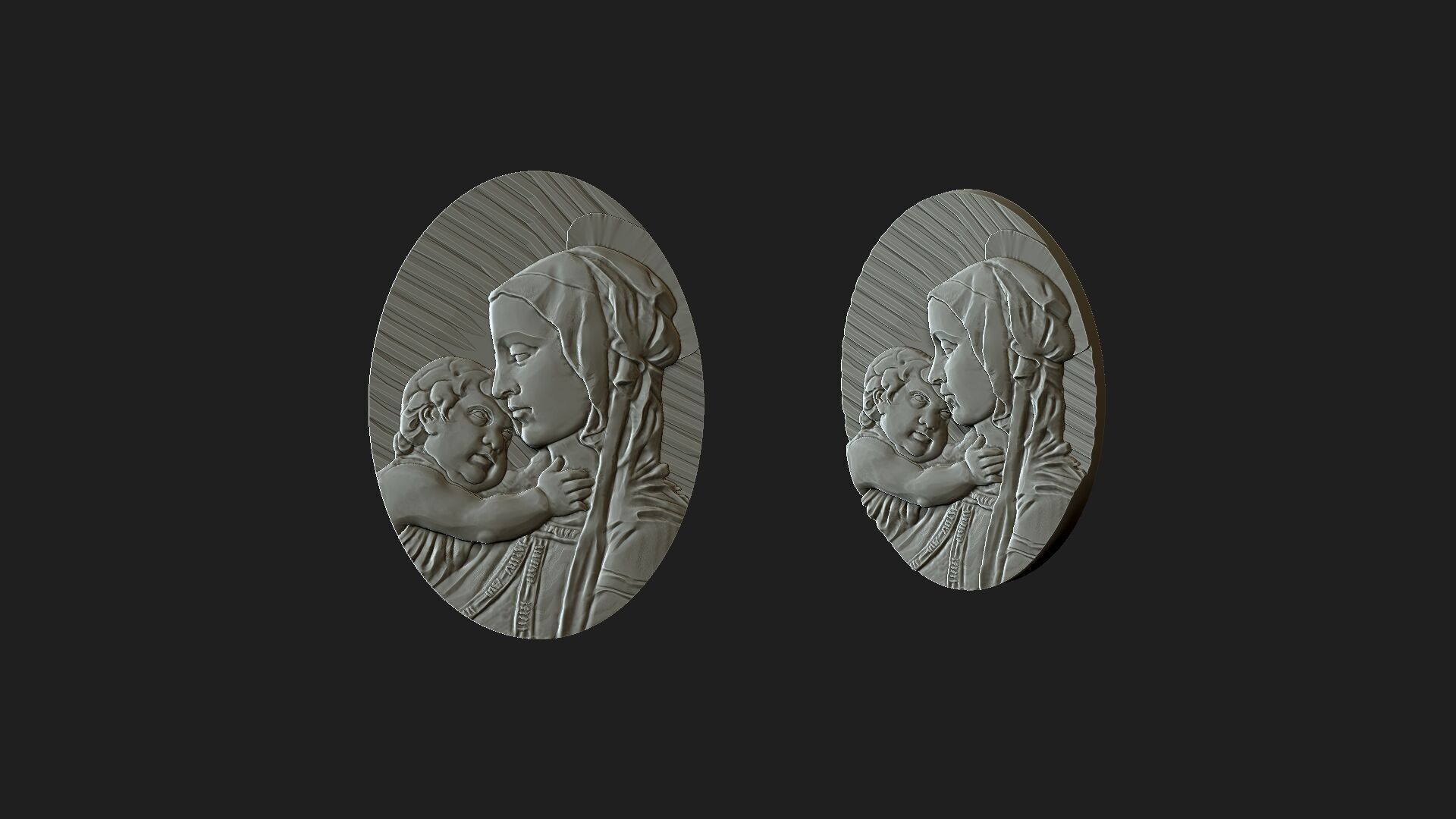 mary with baby jesus 3D print model_4