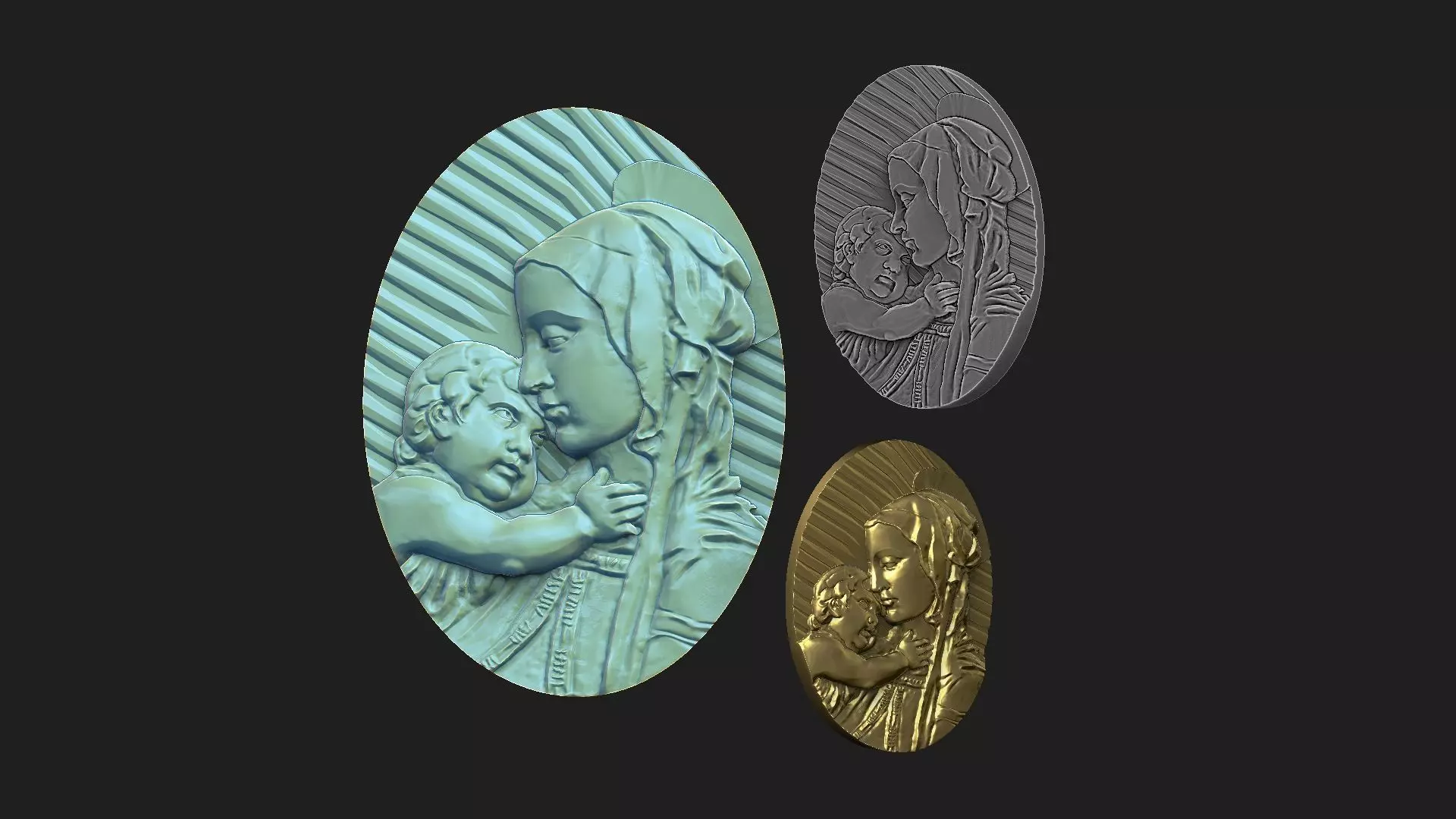 mary with baby jesus 3D print model_0