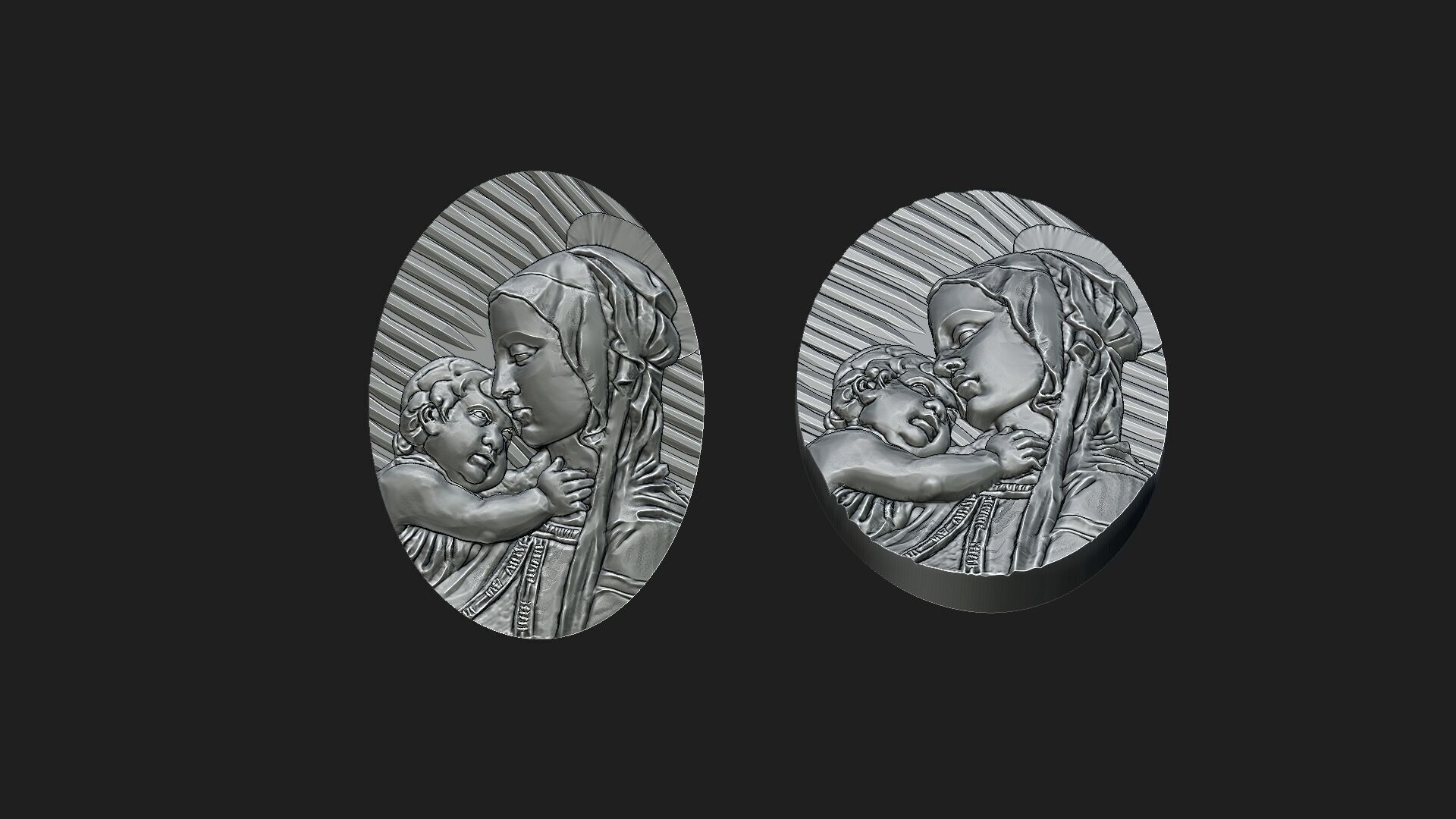 mary with baby jesus 3D print model_3