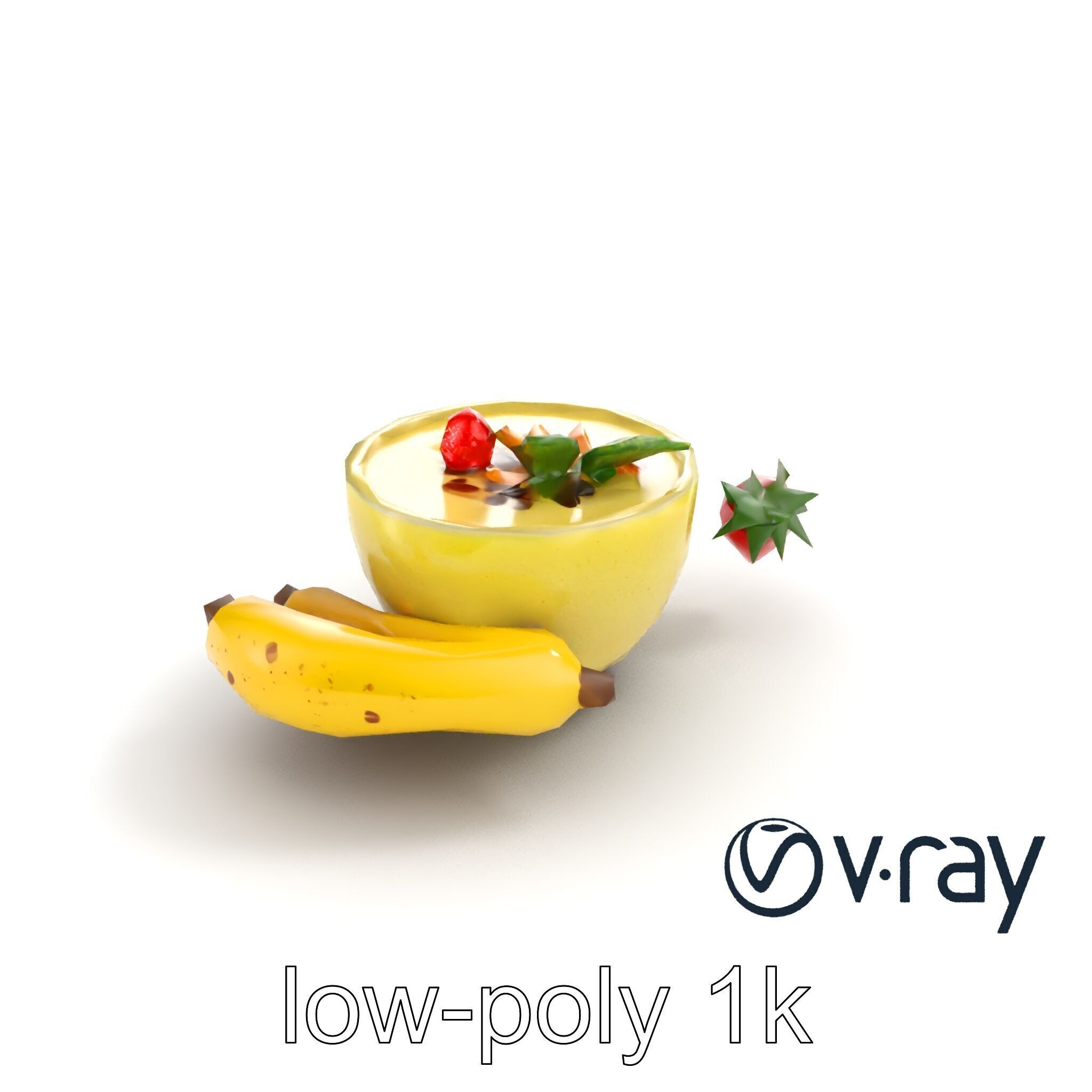 Tropical Smoothie Bowl 3D model pack Low-poly 3D model_13