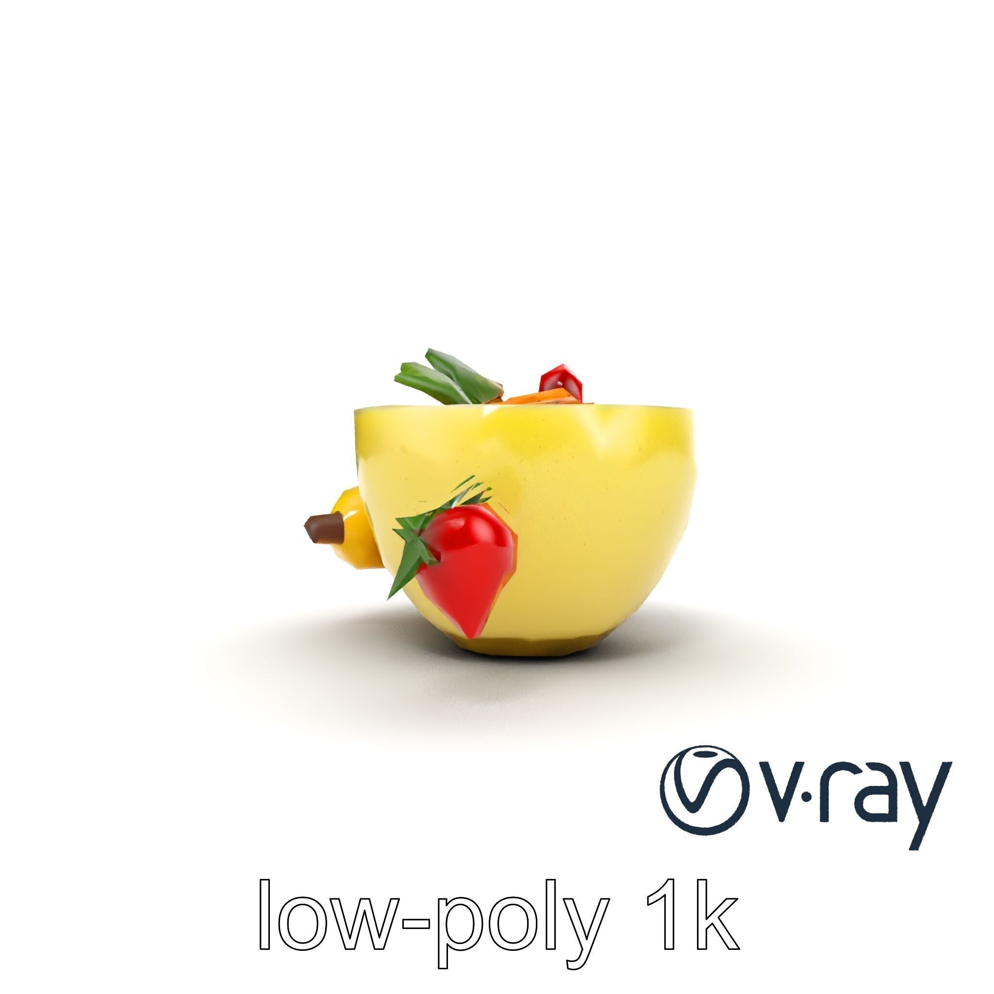 Tropical Smoothie Bowl 3D model pack Low-poly 3D model_16